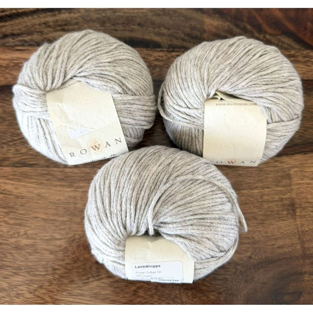 ROWAN Yarns SOFTYAK DK  3 Skeins * Color 230* Cream 50g